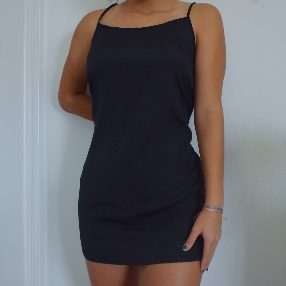 Exclusive Forever 21 Little Black Slip Dress